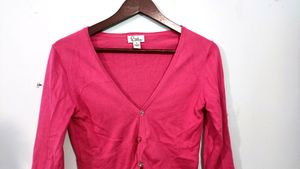 Pink Long Sleeve  Crop Top
