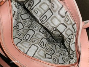 Peach Coloured Studded PU Structured Handheld Bag