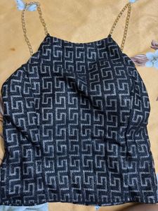 Geometric Chain Strap Top