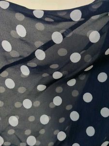 Blue White Dots.. Back Tail Dress For Beach