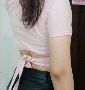 Baby pink wrap top