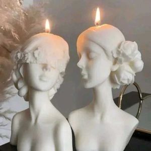 Unique Woman Bust Candle Set