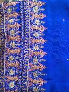 Royal Blue Embroidery Dupatta 💙