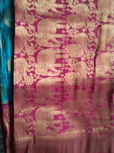 Elegant Pink Elephant Motif Saree