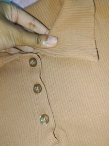Full sleve brown crop top (xxs to xs)