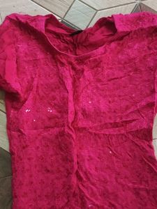 Pink Embroidered Kurta