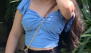 Blue Heart Neckline Top