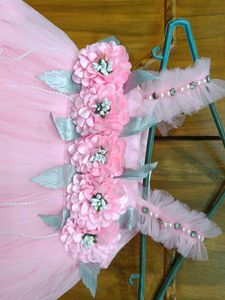 Pink Floral Tulle Dress