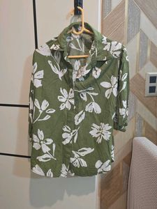 Olive Green Floral Co-ord Set