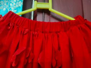 Red Tulle Party Skirt
