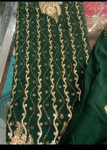 Embroidered Green Kurta Set
