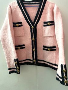 Korean-Style Light Pink Knit Cardigan