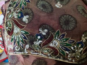 Shimmer Chocolate Saree