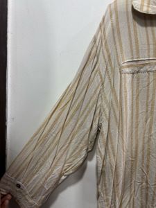 Beige Striped Shirt | Easy Breezy Everyday Look