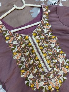 Lavender embroidered kurta