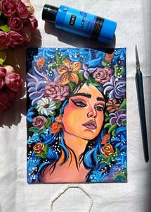 Aesthetic Abstract Girl Painting On Canvas -Small