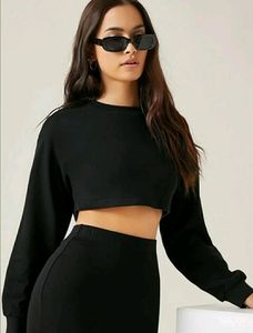 SSS Crop Sweatshirt. Drop Shoulder