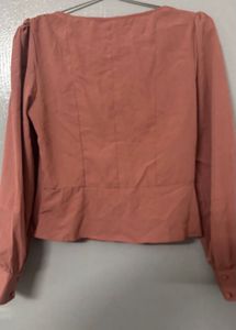 Elegant Peach Square Neck Top