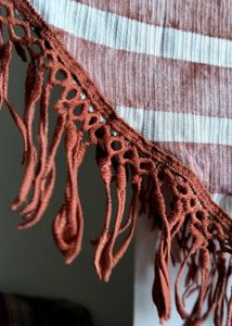 Striped Fringe Shawl