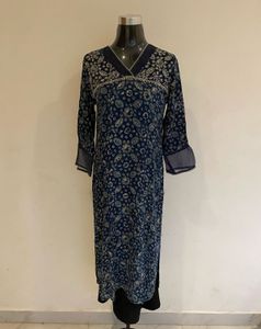 Dark Blue Kurta Top Alone