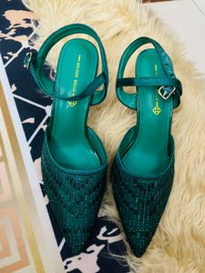 Green Heeled Sandals