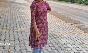 Pink Print Kurti
