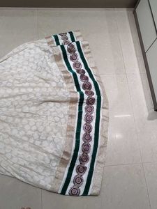 Long Anarkali Type White Kurti
