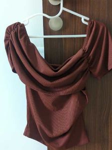 Stylish Brown Off-Shoulder Top