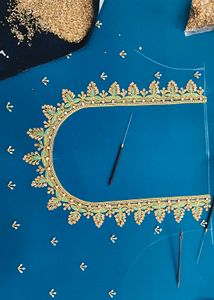 Embroidered Blue Blouse