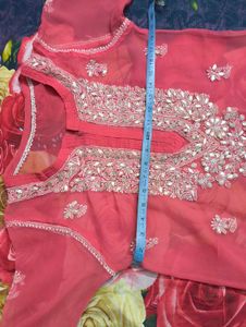 Pink Chiffon Embroidered Straight Kurta | Floral W