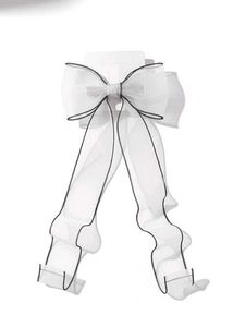 Elegant White Bow Hair Clip