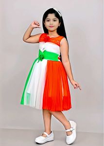 Kids PartyWear Tiranga Colour Frocks Pack Of 1