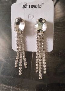 Silver Long String Earings