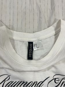 H&amp;M White Graphic Print Crop Top