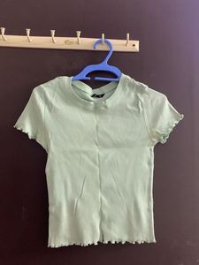 Cute Green Ribbed Top
