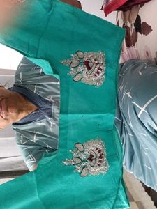 Green Party Wear New Saree
