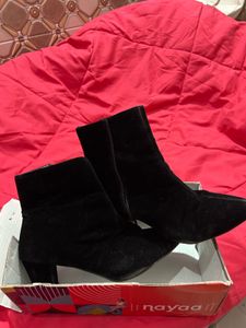 Black Velvet Ankle Boots