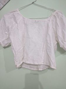 Zudio Square Neck/ Off Shoulder Crop Top