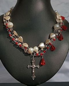 Queen of red cross necklace ･☆。