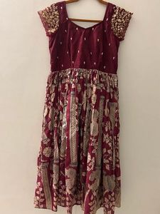 Pen Kalamkari Anarkali With Duppata
