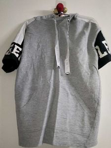 Grey Short Sleeve Hoodie