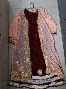 HANDSTICHED VELVET LEHENGA