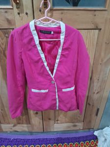 Pink Blazer with White Trim