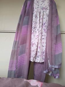 Lavandar Kurta Plazo And Dupatta Set
