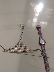 Jeweled Body Chain & Floral Watch,Used