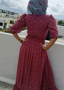 Medium Size, Long Maxi Dress, Stretchable Waist
