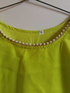 Lime Green Ethnic Gown with dupatta