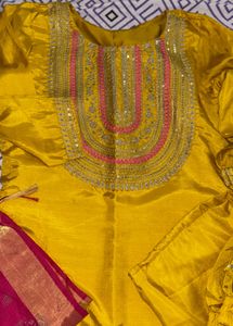 Yellow Embroidered Salwar Kameez Suit
