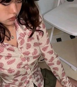 American Paisley Print Fitted Top