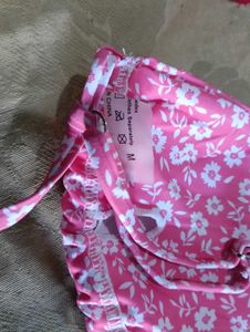 Pink Floral Bikini Top